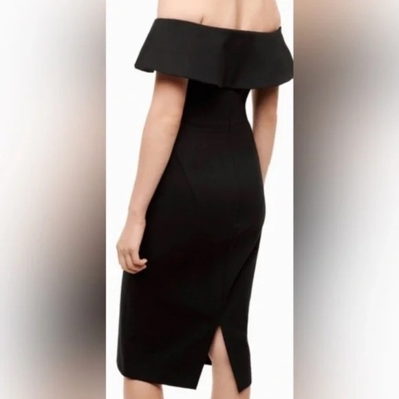 Aritzia Babaton DRESS  Ruslan Shoulder Midi Dress in Black Size 4 - Picture 3 of 10